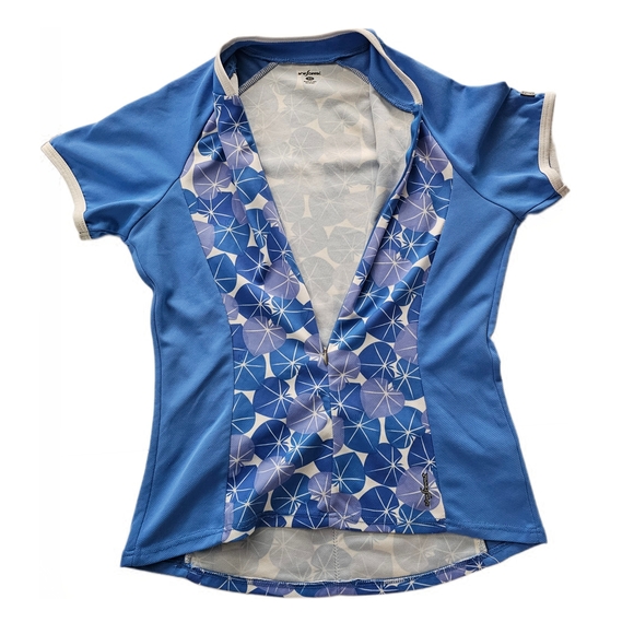 SheBeest Cycling Jersey Womens Blue Leaf 1/2 Zip - Picture 11 of 16